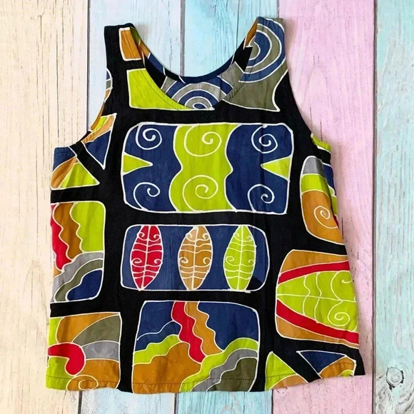 Vintage abstract print tank top and pants set - Picture 10 of 13